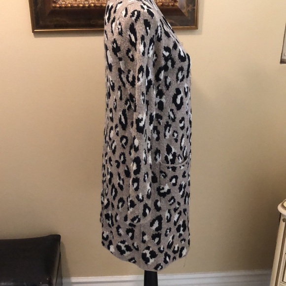 Nine West Comfy leopard print with pockets sweater duster - Picture 4 of 11